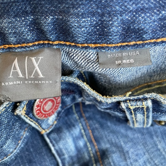 AX Armani Exchange Distressed Bootcut Jeans, Size 10 - Picture 5 of 10